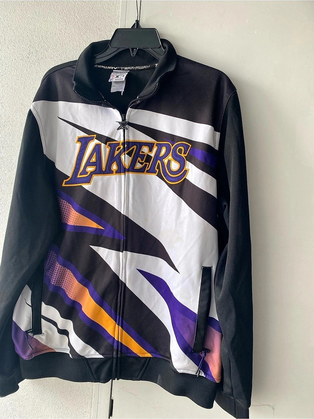 Starter Lakers Graphic Jacket Black Purple Size Medium